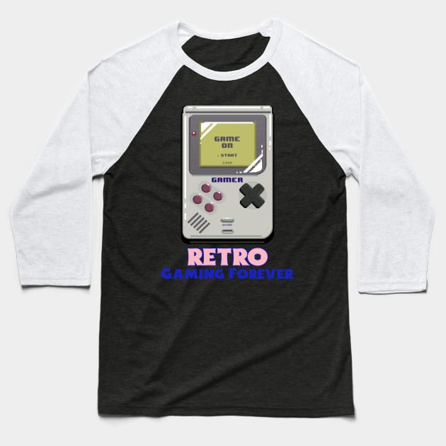 Retro Gaming Forever Baseball T-Shirt by PrintCortes